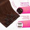 Ve Sunny Human Hair Clip in Extensions Double Weft Ginger Copper Clip on Hair Extensions for Women Short Hair Extensions Real Human Hair 7pcs 14 Inch 105g(Clip-8 #33 Dark Auburn Red)
