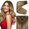 imageVe Sunny Human Hair Clip in Extensions Double Weft Ginger Copper Clip on Hair Extensions for Women Short Hair Extensions Real Human Hair 7pcs 14 Inch 105gClip1 6606 Sunset Grove Chestnut Mix Platinum