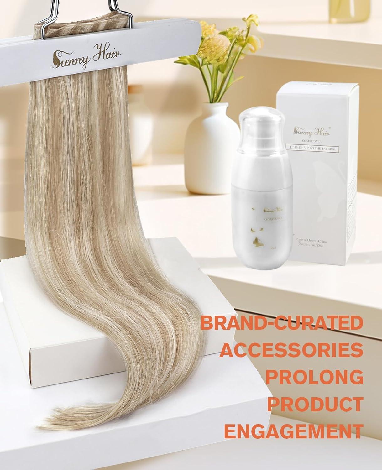 imageSunny Hair Weft Hair Extensions Human Hair 18inch Sew in Hair Extensions Real Human Hair Highlights Human Hair Weft Extensions Dark Brown Mix Caramel Blonde Natural Hair Weft for Women 100gB18613Ash Blonde Highlights