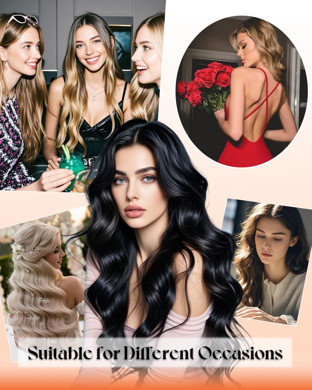 imageSunny Hair Weft Hair Extensions Human Hair 18inch Sew in Hair Extensions Real Human Hair Highlights Human Hair Weft Extensions Dark Brown Mix Caramel Blonde Natural Hair Weft for Women 100gB1622Golden Blonde Highlights