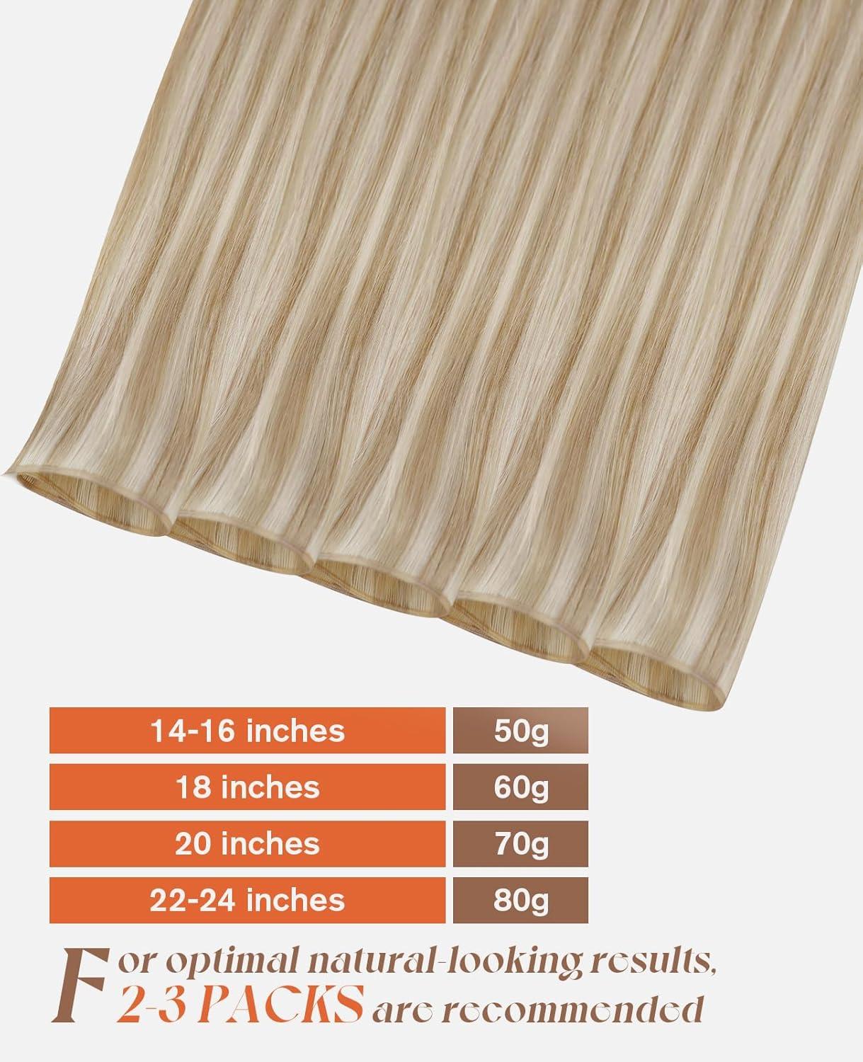 imageSunny Hair Weft Hair Extensions Human Hair 18inch Sew in Hair Extensions Real Human Hair Highlights Human Hair Weft Extensions Dark Brown Mix Caramel Blonde Natural Hair Weft for Women 100gB18613Ash Blonde Highlights