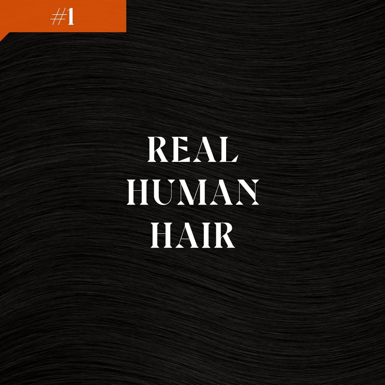imageSunny Hair Wire Hair Extensions Real Human Hair Fish Line Human Hair Extensions Invisible Wire Extensions Golden Blonde with Medium Blonde Highlights 1622 18 InchB2 1 Jet Black