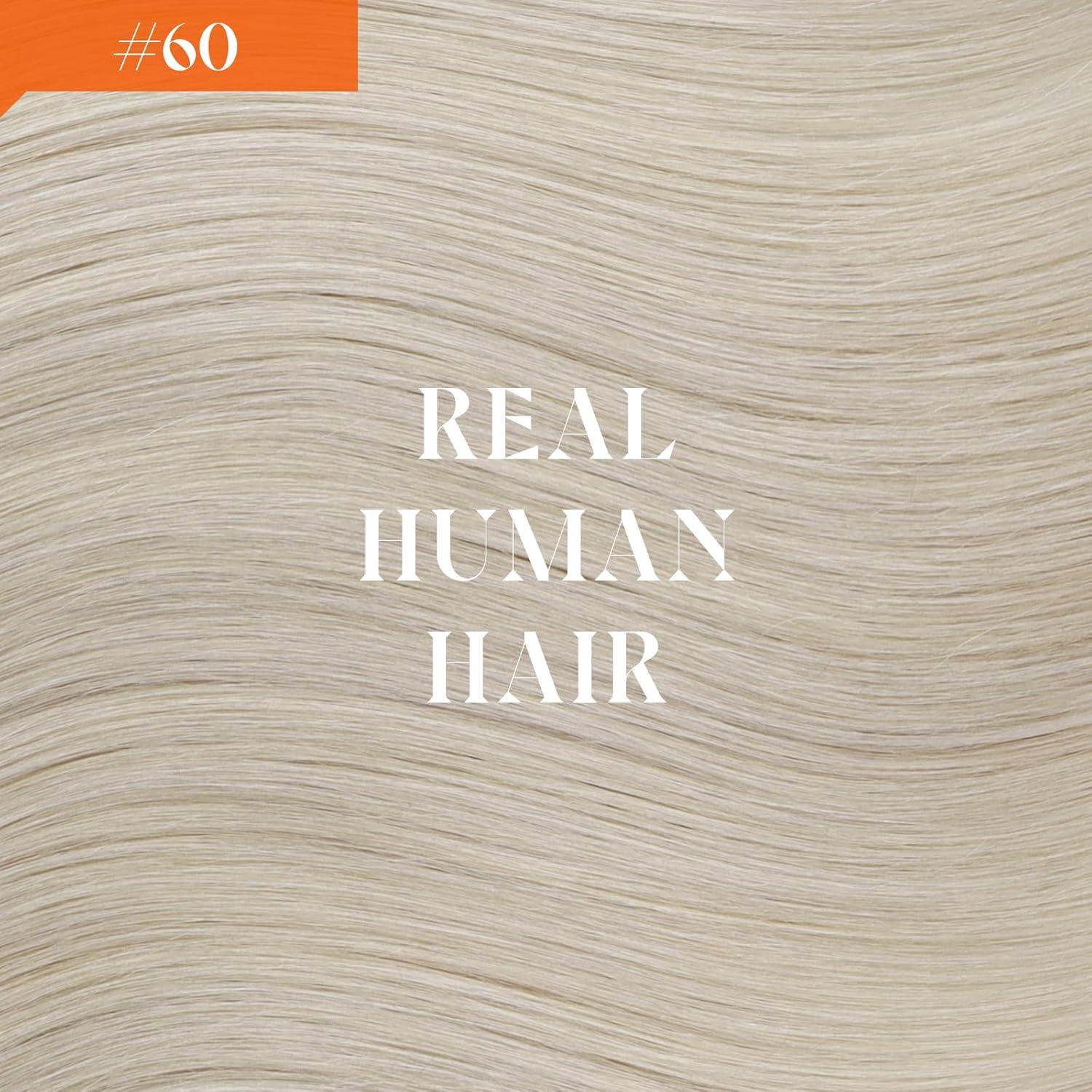 imageSunny Hair Wire Hair Extensions Real Human Hair Fish Line Human Hair Extensions Invisible Wire Extensions Golden Blonde with Medium Blonde Highlights 1622 18 InchB3 60 Blonde