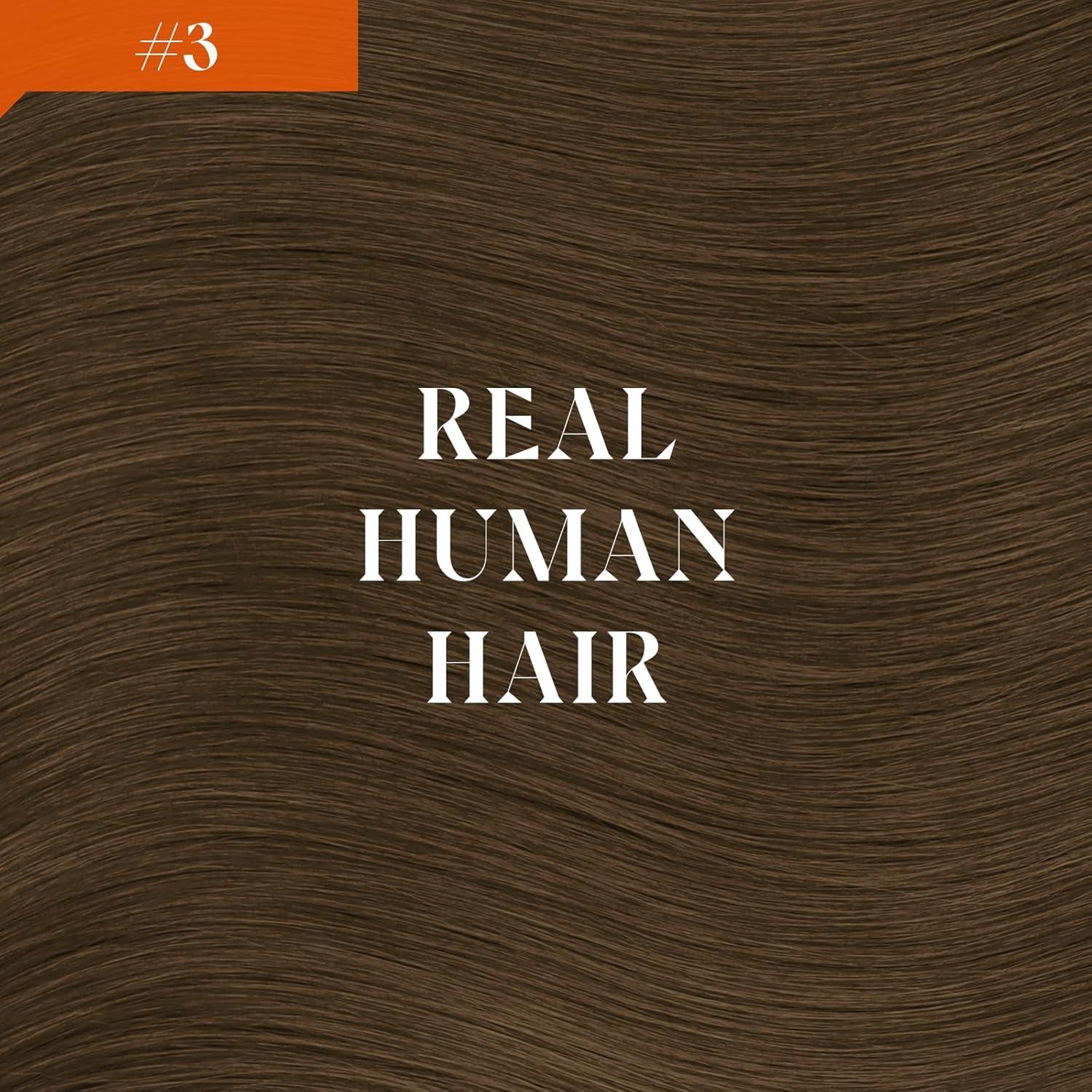 imageSunny Hair Wire Hair Extensions Real Human Hair Fish Line Human Hair Extensions Invisible Wire Extensions Golden Blonde with Medium Blonde Highlights 1622 18 InchC3 3 Cool Brown New