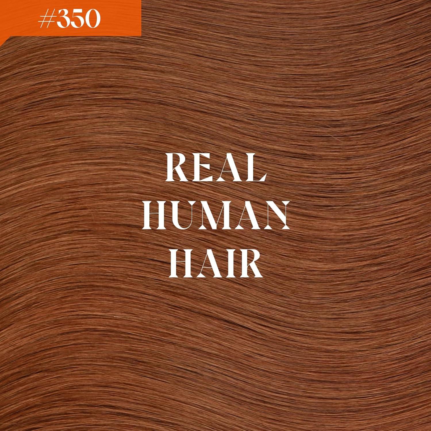 imageSunny Hair Wire Hair Extensions Real Human Hair Fish Line Human Hair Extensions Invisible Wire Extensions Golden Blonde with Medium Blonde Highlights 1622 18 InchB4 350 Copper