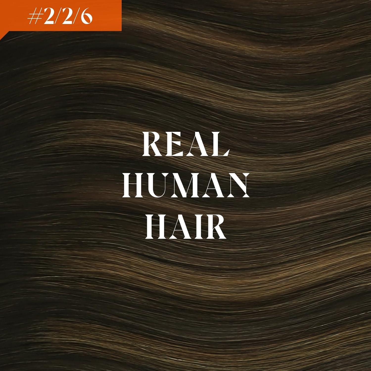imageSunny Hair Wire Hair Extensions Real Human Hair Fish Line Human Hair Extensions Invisible Wire Extensions Golden Blonde with Medium Blonde Highlights 1622 18 InchB1 262
