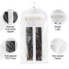 Sunny Hair Extensions Hanger with Dust-Proof Storage Bag Holder Hair Extensions Hairpieces Waterproof Portable Suit With Transparent Zip Up Closure White Color 1 Set
