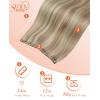 Sunny Hair Micro Bead Weft Extensions Real Human Hair Ash Blond MicroBeaded Weft Human Hair Extensions Blonde Highlights Bleach Blonde Real Human Hair for Women 20inch 50g(C-P18/613-Ash Blonde with Bleach Blonde)
