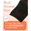 Sunny Hair Micro Bead Weft Extensions Real Human Hair Ash Blond MicroBeaded Weft Human Hair Extensions Blonde Highlights Bleach Blonde Real Human Hair for Women 20inch 50g(C-#2-Darkest Brown)