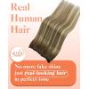 Sunny Hair Micro Bead Weft Extensions Real Human Hair Ash Blond MicroBeaded Weft Human Hair Extensions Blonde Highlights Bleach Blonde Real Human Hair for Women 20inch 50g(C-3/8/22-Brown Roots to Light Brown with Blonde)