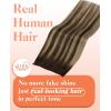 Sunny Hair Micro Bead Weft Extensions Real Human Hair Ash Blond MicroBeaded Weft Human Hair Extensions Blonde Highlights Bleach Blonde Real Human Hair for Women 20inch 50g(B-#4/4/27-Chocolate Brown Balayage Caramel Blonde)