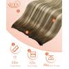 Sunny Hair Micro Bead Weft Extensions Real Human Hair Ash Blond MicroBeaded Weft Human Hair Extensions Blonde Highlights Bleach Blonde Real Human Hair for Women 20inch 50g(C-3/8/22-Brown Roots to Light Brown with Blonde)