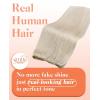 Sunny Hair Micro Bead Weft Extensions Real Human Hair Ash Blond MicroBeaded Weft Human Hair Extensions Blonde Highlights Bleach Blonde Real Human Hair for Women 20inch 50g(B-#60-Blonde)