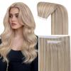 Sunny Hair Tape in Weft Hair Extensions Human Hair 22 inch 120g Tape in Hair Extensions Human Hair Black Weft Tape in Hair Extensions Thick Hair 4Pieces(#18/613 Ash Blonde Highlight Bleach Blonde)