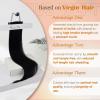 Sunny Hair Virgin Human Hair Weft Extensions Black Human Hair Extensions Sew in Genius Weft Sew in Hair Extensions Real Human Hair Hand-tied Black 20inch 25g(#1)