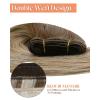 Sunny Hair Weft Hair Extensions Human Hair 18inch Sew in Hair Extensions Real Human Hair Highlights Human Hair Weft Extensions Dark Brown Mix Caramel Blonde Natural Hair Weft for Women 100g(C-#6/60/6-Medium Brown with Platinum Blonde)