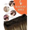 Sunny Hair Weft Hair Extensions Human Hair 18inch Sew in Hair Extensions Real Human Hair Highlights Human Hair Weft Extensions Dark Brown Mix Caramel Blonde Natural Hair Weft for Women 100g(B-#4/27/4-Dark Brown Balayage Caramel Blonde)
