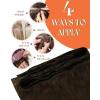 Sunny Hair Weft Hair Extensions Human Hair 18inch Sew in Hair Extensions Real Human Hair Highlights Human Hair Weft Extensions Dark Brown Mix Caramel Blonde Natural Hair Weft for Women 100g(C-#4-Dark Brown)