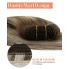 Sunny Hair Weft Hair Extensions Human Hair 18inch Sew in Hair Extensions Real Human Hair Highlights Human Hair Weft Extensions Dark Brown Mix Caramel Blonde Natural Hair Weft for Women 100g(C-#3/8/22-Cool Brown Ombre Light Brown Blonde)