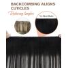 Sunny Hair Weft Hair Extensions Human Hair 18inch Sew in Hair Extensions Real Human Hair Highlights Human Hair Weft Extensions Dark Brown Mix Caramel Blonde Natural Hair Weft for Women 100g(C-#1B/S/1B Black Roots to Silver Grey)