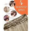 Sunny Hair Weft Hair Extensions Human Hair 18inch Sew in Hair Extensions Real Human Hair Highlights Human Hair Weft Extensions Dark Brown Mix Caramel Blonde Natural Hair Weft for Women 100g(B-#18/613-Ash Blonde Highlights)