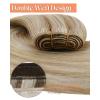 Sunny Hair Weft Hair Extensions Human Hair 18inch Sew in Hair Extensions Real Human Hair Highlights Human Hair Weft Extensions Dark Brown Mix Caramel Blonde Natural Hair Weft for Women 100g(B-#16/22-Golden Blonde Highlights)