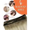 Sunny Hair Weft Hair Extensions Human Hair 18inch Sew in Hair Extensions Real Human Hair Highlights Human Hair Weft Extensions Dark Brown Mix Caramel Blonde Natural Hair Weft for Women 100g(C-#Sun18/60/60A-Ash Blonde Ombre)