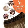 Sunny Hair Weft Hair Extensions Human Hair 18inch Sew in Hair Extensions Real Human Hair Highlights Human Hair Weft Extensions Dark Brown Mix Caramel Blonde Natural Hair Weft for Women 100g(C-#6/60/6-Medium Brown with Platinum Blonde)
