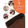 Sunny Hair Weft Hair Extensions Human Hair 18inch Sew in Hair Extensions Real Human Hair Highlights Human Hair Weft Extensions Dark Brown Mix Caramel Blonde Natural Hair Weft for Women 100g(C-#33-Auburn)