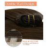Sunny Hair Weft Hair Extensions Human Hair 18inch Sew in Hair Extensions Real Human Hair Highlights Human Hair Weft Extensions Dark Brown Mix Caramel Blonde Natural Hair Weft for Women 100g(C-#4-Dark Brown)