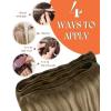Sunny Hair Weft Hair Extensions Human Hair 18inch Sew in Hair Extensions Real Human Hair Highlights Human Hair Weft Extensions Dark Brown Mix Caramel Blonde Natural Hair Weft for Women 100g(B-#8/22/8-Light Brown Balayage Medium Blonde)