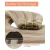 Sunny Hair Weft Hair Extensions Human Hair 18inch Sew in Hair Extensions Real Human Hair Highlights Human Hair Weft Extensions Dark Brown Mix Caramel Blonde Natural Hair Weft for Women 100g(B-#18/613-Ash Blonde Highlights)