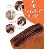 Sunny Hair Weft Hair Extensions Human Hair 18inch Sew in Hair Extensions Real Human Hair Highlights Human Hair Weft Extensions Dark Brown Mix Caramel Blonde Natural Hair Weft for Women 100g(C-#350-Copper)