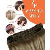 Sunny Hair Weft Hair Extensions Human Hair 18inch Sew in Hair Extensions Real Human Hair Highlights Human Hair Weft Extensions Dark Brown Mix Caramel Blonde Natural Hair Weft for Women 100g(C-#3/8/22-Cool Brown Ombre Light Brown Blonde)