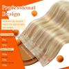 Sunny Hair Wire Hair Extensions Real Human Hair Fish Line Human Hair Extensions Invisible Wire Extensions Golden Blonde with Medium Blonde Highlights #16/22 18 Inch(C-1 #P10/60)