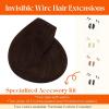 Sunny Hair Wire Hair Extensions Real Human Hair Fish Line Human Hair Extensions Invisible Wire Extensions Golden Blonde with Medium Blonde Highlights #16/22 18 Inch(B-2 #4 Chocolate Brown)