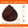 Sunny Hair Wire Hair Extensions Real Human Hair Fish Line Human Hair Extensions Invisible Wire Extensions Golden Blonde with Medium Blonde Highlights #16/22 18 Inch(B-4 #33 Auburn)