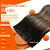 Sunny Hair Wire Hair Extensions Real Human Hair Fish Line Human Hair Extensions Invisible Wire Extensions Golden Blonde with Medium Blonde Highlights #16/22 18 Inch(C-3 #1B/4/18 New)