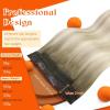 Sunny Hair Wire Hair Extensions Real Human Hair Fish Line Human Hair Extensions Invisible Wire Extensions Golden Blonde with Medium Blonde Highlights #16/22 18 Inch(C-2 #18/60/60A)