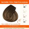 Sunny Hair Wire Hair Extensions Real Human Hair Fish Line Human Hair Extensions Invisible Wire Extensions Golden Blonde with Medium Blonde Highlights #16/22 18 Inch(A-1 #4/27/4)