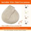 Sunny Hair Wire Hair Extensions Real Human Hair Fish Line Human Hair Extensions Invisible Wire Extensions Golden Blonde with Medium Blonde Highlights #16/22 18 Inch(B-3 #60 Blonde)