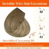 Sunny Hair Wire Hair Extensions Real Human Hair Fish Line Human Hair Extensions Invisible Wire Extensions Golden Blonde with Medium Blonde Highlights #16/22 18 Inch(C-2 #8/22/8 New)