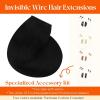 Sunny Hair Wire Hair Extensions Real Human Hair Fish Line Human Hair Extensions Invisible Wire Extensions Golden Blonde with Medium Blonde Highlights #16/22 18 Inch(B-2 #1 Jet Black)