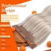 Sunny Hair Wire Hair Extensions Real Human Hair Fish Line Human Hair Extensions Invisible Wire Extensions Golden Blonde with Medium Blonde Highlights #16/22 18 Inch(B-1 #18A/613A)