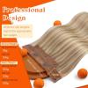 Sunny Hair Wire Hair Extensions Real Human Hair Fish Line Human Hair Extensions Invisible Wire Extensions Golden Blonde with Medium Blonde Highlights #16/22 18 Inch(B-1 #18/613)