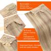 Sunny Hair Wire Hair Extensions Real Human Hair Fish Line Human Hair Extensions Invisible Wire Extensions Golden Blonde with Medium Blonde Highlights #16/22 18 Inch(B-1 #18/613)