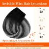 Sunny Hair Wire Hair Extensions Real Human Hair Fish Line Human Hair Extensions Invisible Wire Extensions Golden Blonde with Medium Blonde Highlights #16/22 18 Inch(C-3 #1B/S/1B New)