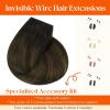 Sunny Hair Wire Hair Extensions Real Human Hair Fish Line Human Hair Extensions Invisible Wire Extensions Golden Blonde with Medium Blonde Highlights #16/22 18 Inch(B-1 #2/6/2)