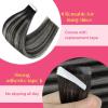 Ve Sunny Tape in Hair Extensions Real Human Hair Invisible Remy Human Hair Straight Tape Ins Double Sided Cool Brown Ombre Light Brown Balayage Medium Blonde 16 inch 10Pcs 25G(1-C Tape-#1B/S/1B)