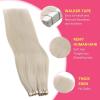 Ve Sunny Tape in Hair Extensions Real Human Hair Invisible Remy Human Hair Straight Tape Ins Double Sided Cool Brown Ombre Light Brown Balayage Medium Blonde 16 inch 10Pcs 25G(1-B Tape-#60)